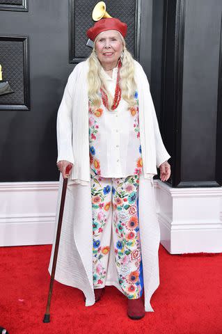 ANGELA WEISS/getty Joni Mitchell at the Grammys in April 2022