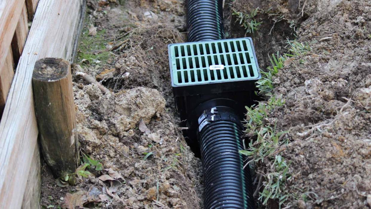 An underground french drain system