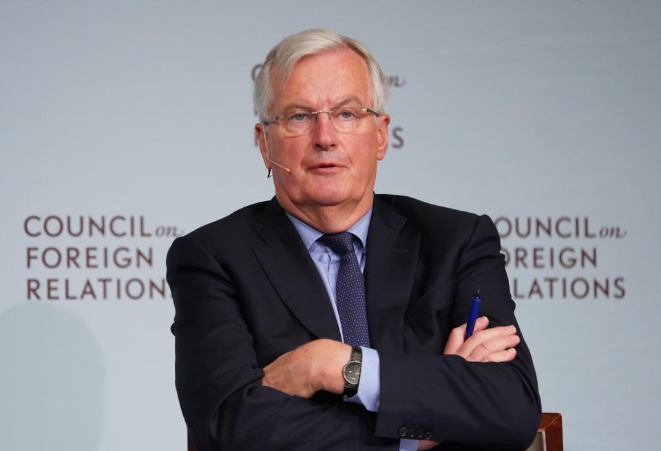 EU chief Brexit negotiator Michel Barnier speaking in New York (Getty)