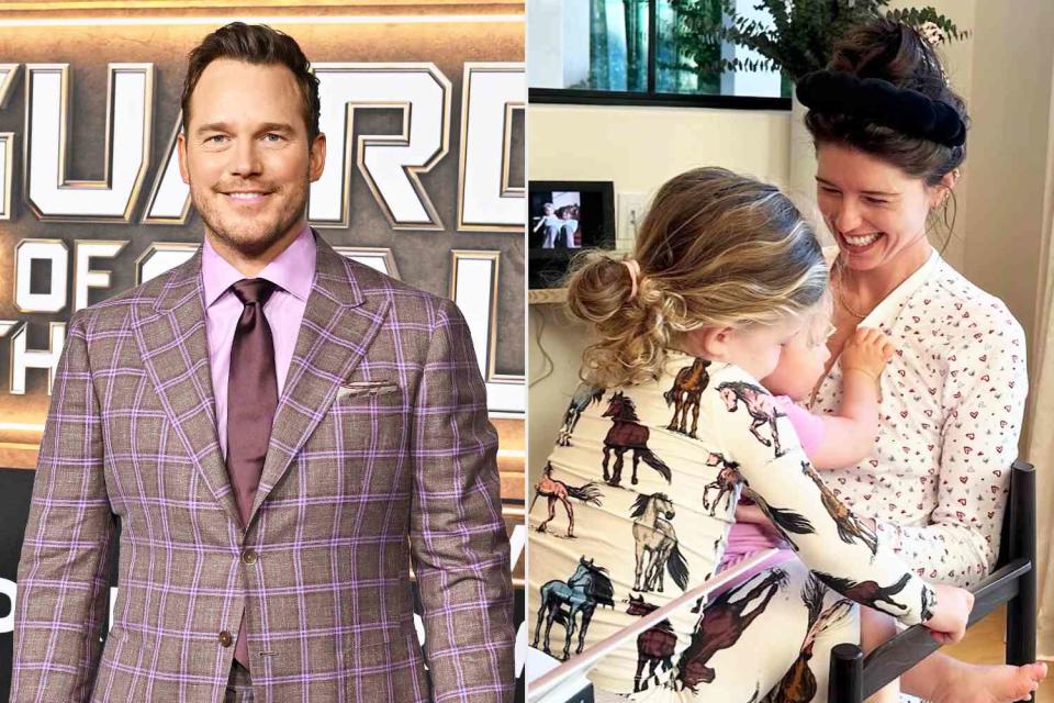 <p>Axelle/Bauer-Griffin/FilmMagic; Chris Pratt/Instagam</p> Chris Pratt (L), Katherine Schwarzenegger and daughters (R)