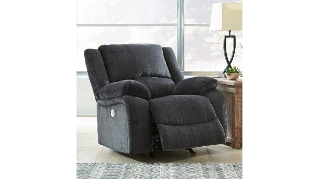 Modern Living Room Recliner Made of Thick Cushion Fabric with Massage Function Latitude Run Fabric: Gray Linen Blend