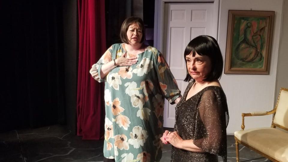 Bridget Williams, left, as Mame Dennis and Deb Mahaney as Vera Charles in the Chatham Drama Guild production of the musical "Mame."