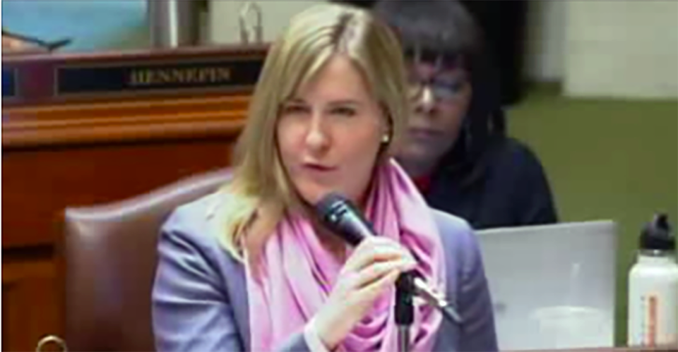 Melissa Hortman called out her white male colleagues in the Minnesota state House for failing to show up for&nbsp;speeches by women of color. (Photo: YouTube)