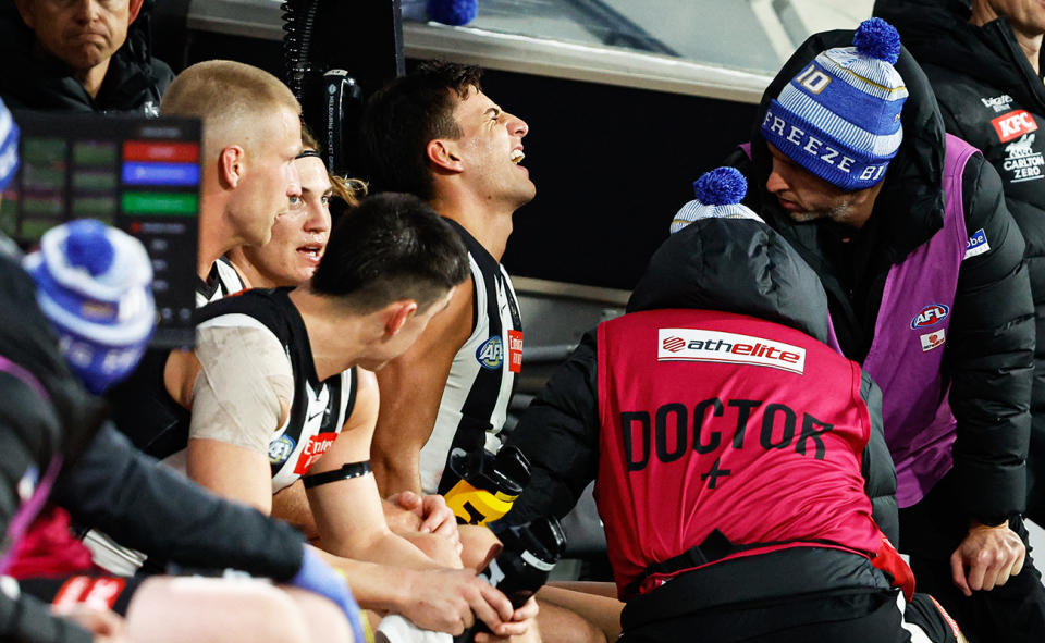 Nick Daicos during Collingwood's win over Melbourne.