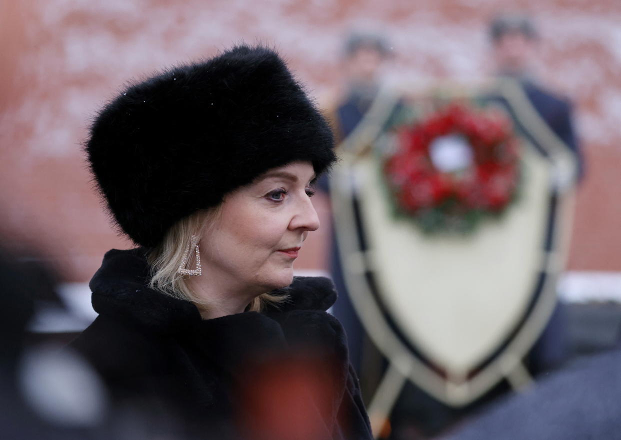 Liz Truss takes in Moscow during the height of the diplomatic attempts to prevent war. (Reuters)