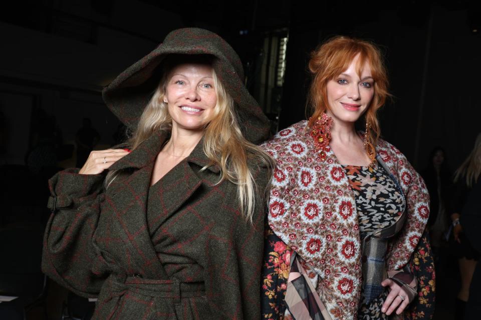 Pamela Anderson ditches the make-up at Vivienne Westwood, 2023 (Getty Images)