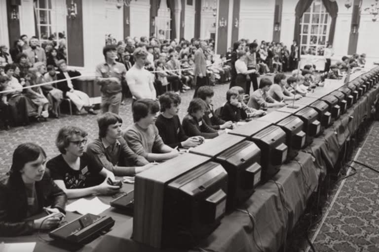 Un torneo de Space Invaders en Estados Unidos, en 1980