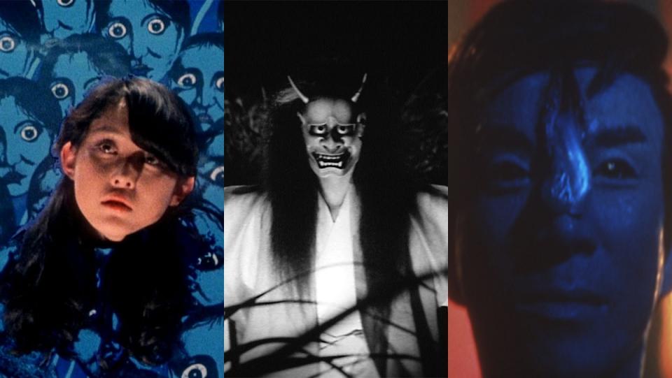 Shots of ghosts and monsters from Japanese horror classics Hausu, Onibaba, and Goke Body Snatcher from Hell.