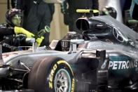 Formula One - Bahrain F1 Grand Prix - Sakhir, Bahrain - 03/04/16 - Mercedes F1 driver Nico Rosberg of Germany sits in his car in the pits. REUTERS/Andrej Isakovic/Pool