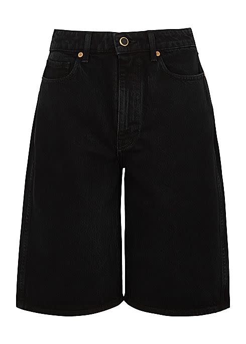 2) Mitch Black Wide-Leg Denim Shorts