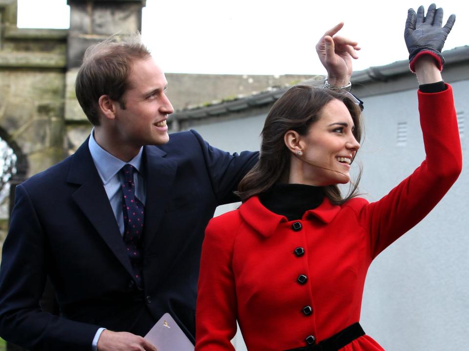 Prince Willliam and Kate Middleton at the University of St Andrews for a fundraising campaign on February 25, 2011.