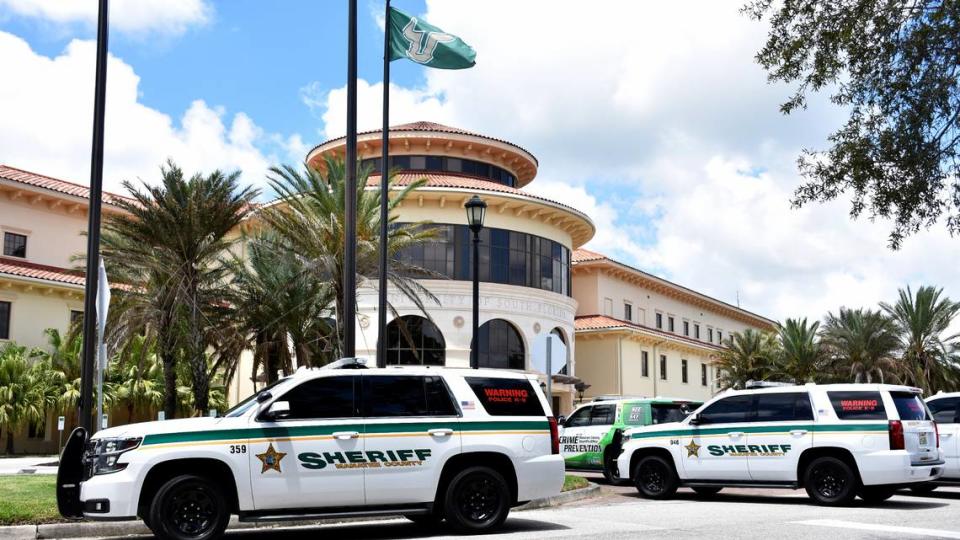Over a dozen Manatee County Sheriff’s Office deputies responded to the USF Sarasota-Manatee campus Tuesday morning to investigate a hoax active shooter call. Other false threats were reported at Florida colleges Tuesday as well.