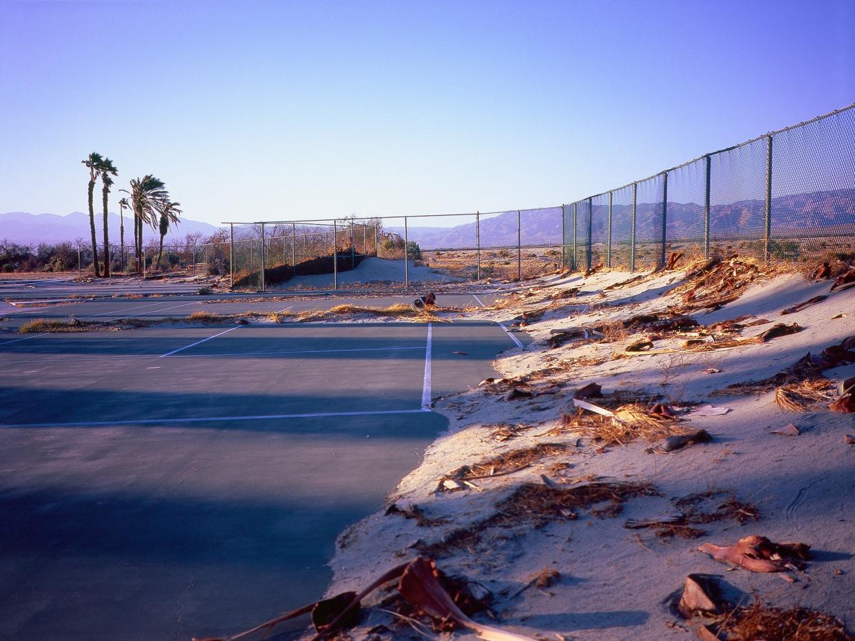 The tennis courts at Chaddick's Whitewater Country Club  have since fallen into disrepair.
