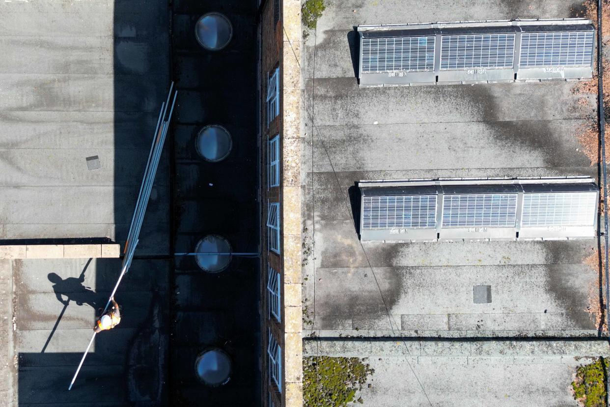 Remedial work being carried out at at a school which has been affected by reinforced autoclaved aerated concrete (Jacob King/PA) (PA Wire)