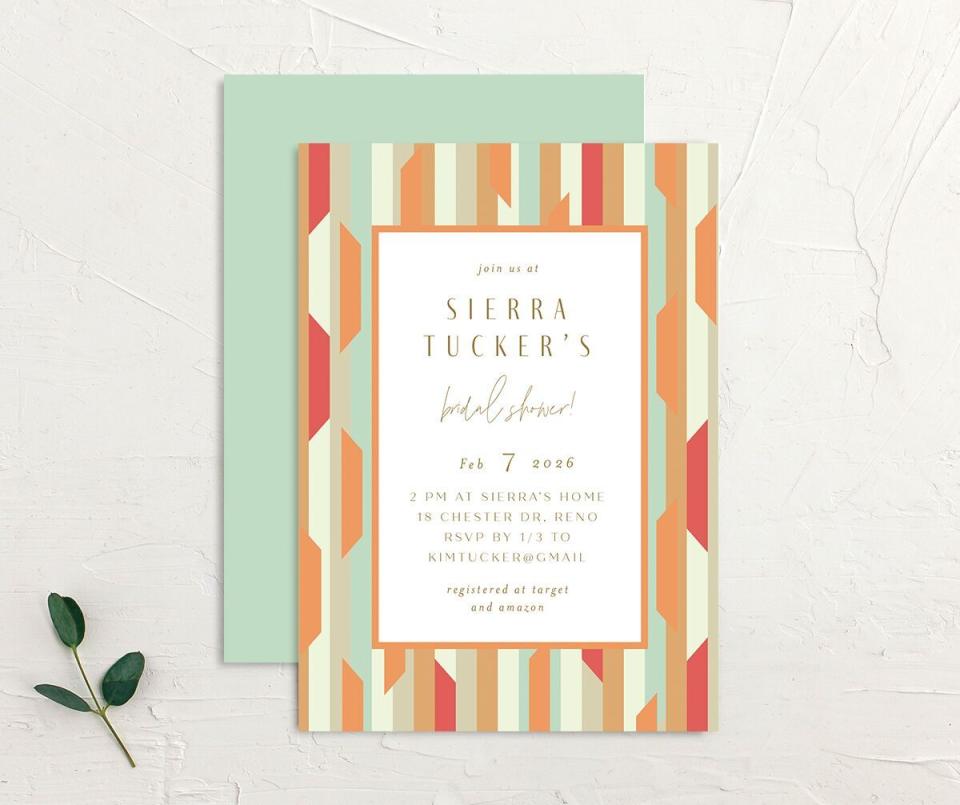 6) Abstract Disco Bridal Shower Invitations