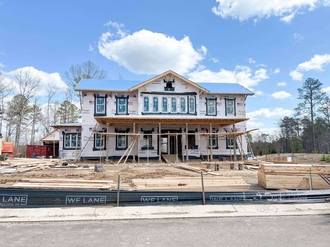 The “Old Oyster Retreat” home design under construction in “The Blufftons” community Richmond, Virginia.