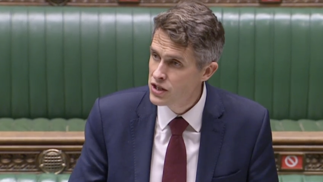 Gavin Williamson said students may have to self-isolate before returning home for Christmas. (Parliamentlive.tv)