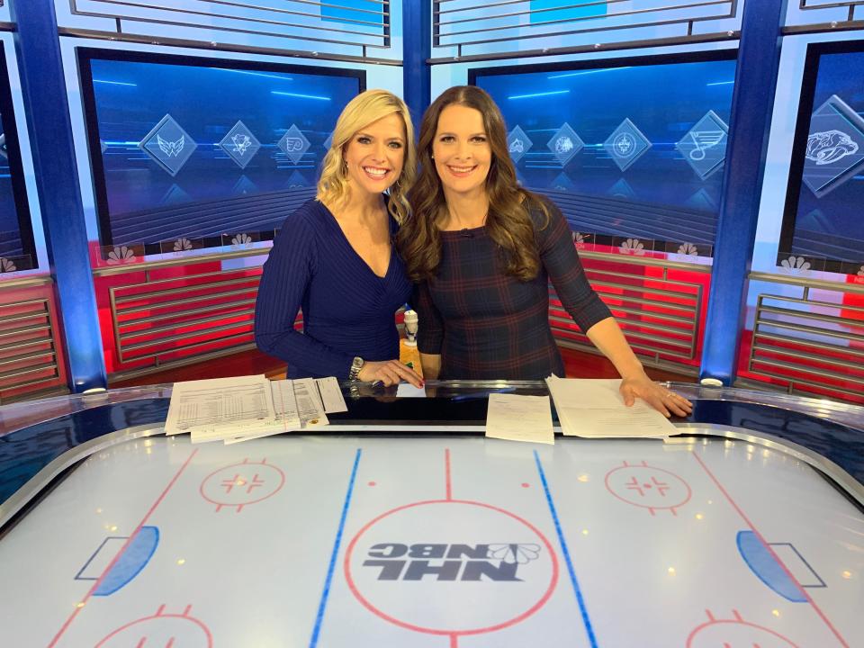 Tappen, left, with her in-studio cohost Jen Botterill