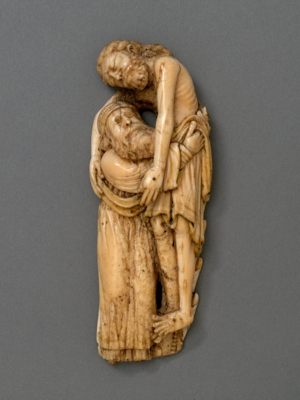 The ivory sculpture of Joseph of Arimathea taking Jesus down from the Cross (the deposition) (Victoria & Albert Museum)