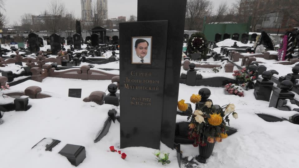 The tomb of Sergei Magnitsky is seen in Moscow.  - ANDREY SMIRNOV/AFP/AFP/Getty Images