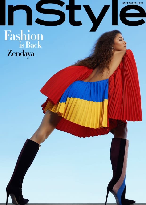 Zendaya in Hanifa, styled by Law Roach for <a href="https://www.instyle.com/celebrity/zendaya-september-2020-cover" rel="nofollow noopener" target="_blank" data-ylk="slk:InStyle's September 2020 cover;elm:context_link;itc:0;sec:content-canvas" class="link ">InStyle's September 2020 cover</a>