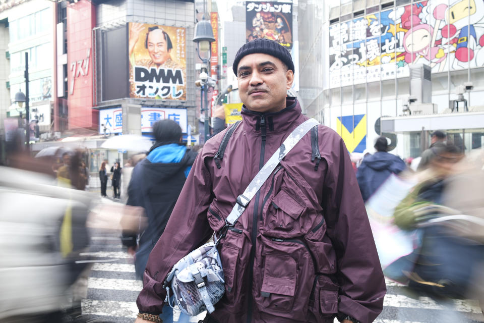 City portrait with motion blur surrounding the subject