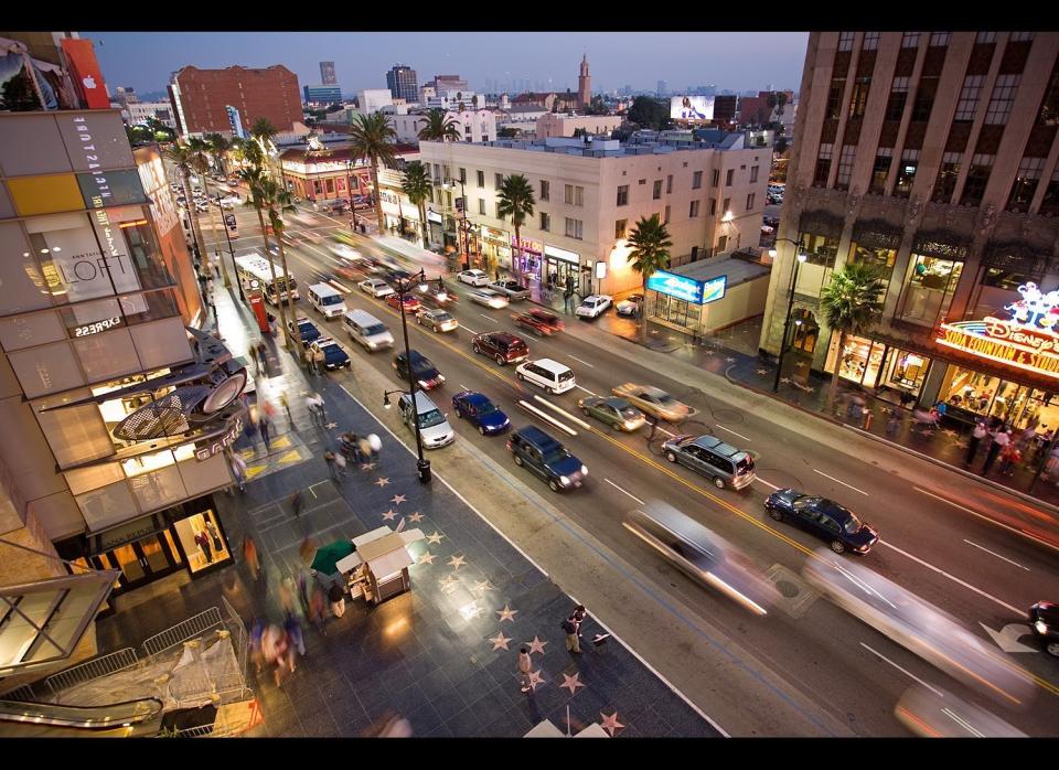 Los Angeles-Long Beach-Santa Ana, CA<br>  918 Buddhist adherents per 100,000 persons. <br>  Credit: Wikimedia Commons. Original photo <a href="http://upload.wikimedia.org/wikipedia/commons/9/92/Hollywood_boulevard_from_kodak_theatre.jpg" target="_hplink">here</a>. 