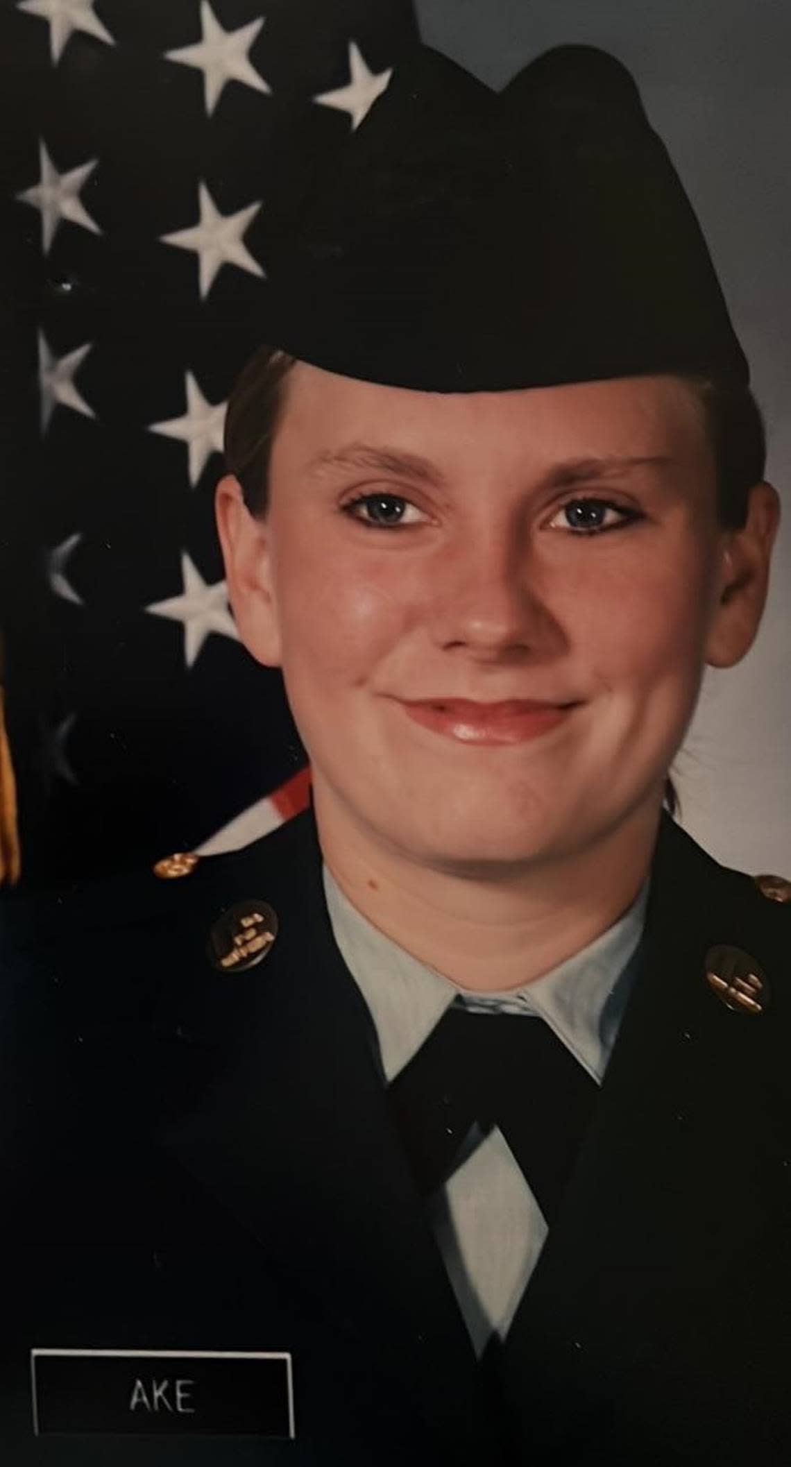 Kelly Ake was enlisted from 1995 to 2003 and worked as a medic attached to a field artillery unit in Wichita.