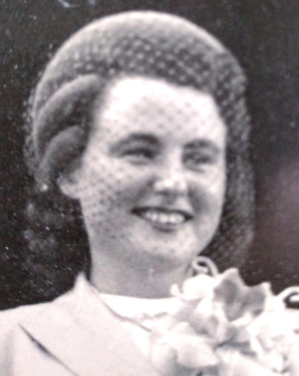 Ellen Gannon Dunne, of Hanover, who turns 100 on St. Patrick's Day, on her wedding day in Boston.