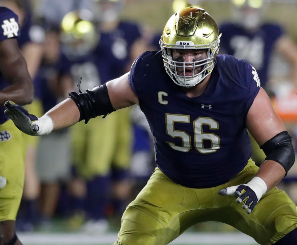 Notre Dame&#39;s Quenton Nelson was the highest drafted guard since 1985. (AP)
