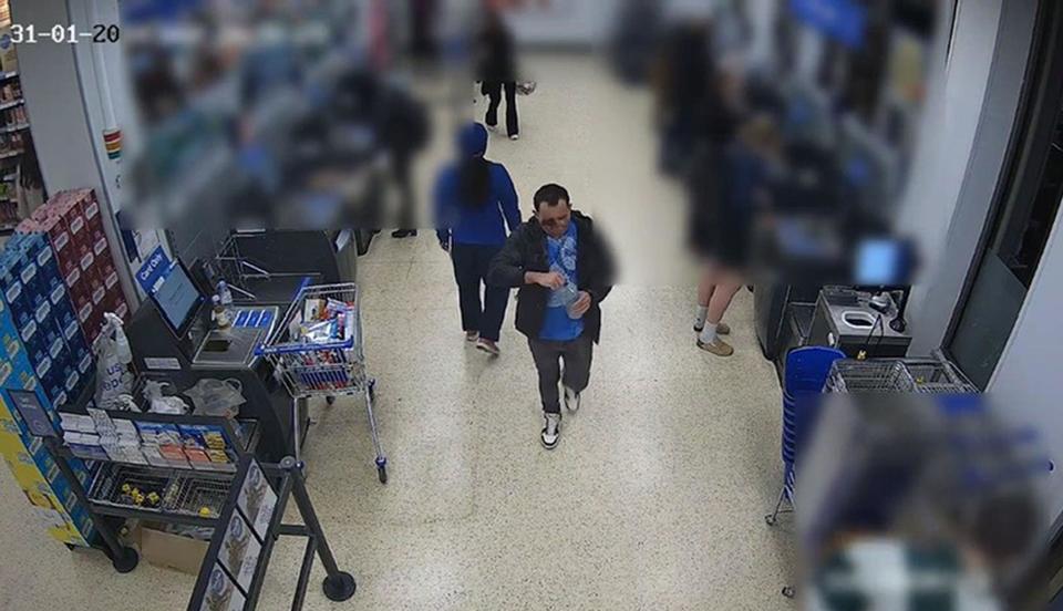 Handout CCTV image dated 31/01/24 issued by the Metropolitan Police of Abdul Ezedi, the suspect in the Clapham alkaline substance attack, at at Tesco in Caledonian Road, north London. The Metropolitan Police said the substance used in the alkali attack in Clapham, south London, on Wednesday was a 