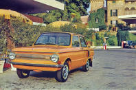 <p>It was Russia’s equivalent of East Germany’s Trabant, and while it was praised for its excellent all-round performance, the 966 went under some scrutiny because of its design. Many thought it resembled an insect and it quickly earned its “<strong>hunchback</strong>” moniker. Others mocked it for being a small car with large ears due to the air intakes on the side, although this was found in other cars of the same era. One famous owner was Vladimir Putin; a 966 was his first car, acquired in 1972.</p>