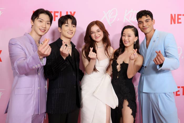 Sang Heon Lee, Minyeong Choi, Anna Cathcart, Gia Kim, and Anthony Keyvan attend Netflix's XO, Kitty Los Angeles Premiere at Netflix Tudum Theater on May 11, 2023 in Los Angeles, California.