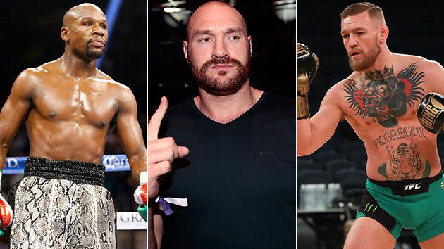 Mayweather, Fury and McGregor. Image: Getty