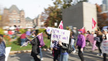 <p>TORONTO, ON- NOVEMBER 4 - Members of CUPE education workers and other supporters amass at Queens Park to protest a day after the Provincial Government enacted the Not Withstanding Clause of the Canadian Constitution to legislate a contract on the union in Toronto. November 4, 2022. (Steve Russell/Toronto Star via Getty Images)</p> 