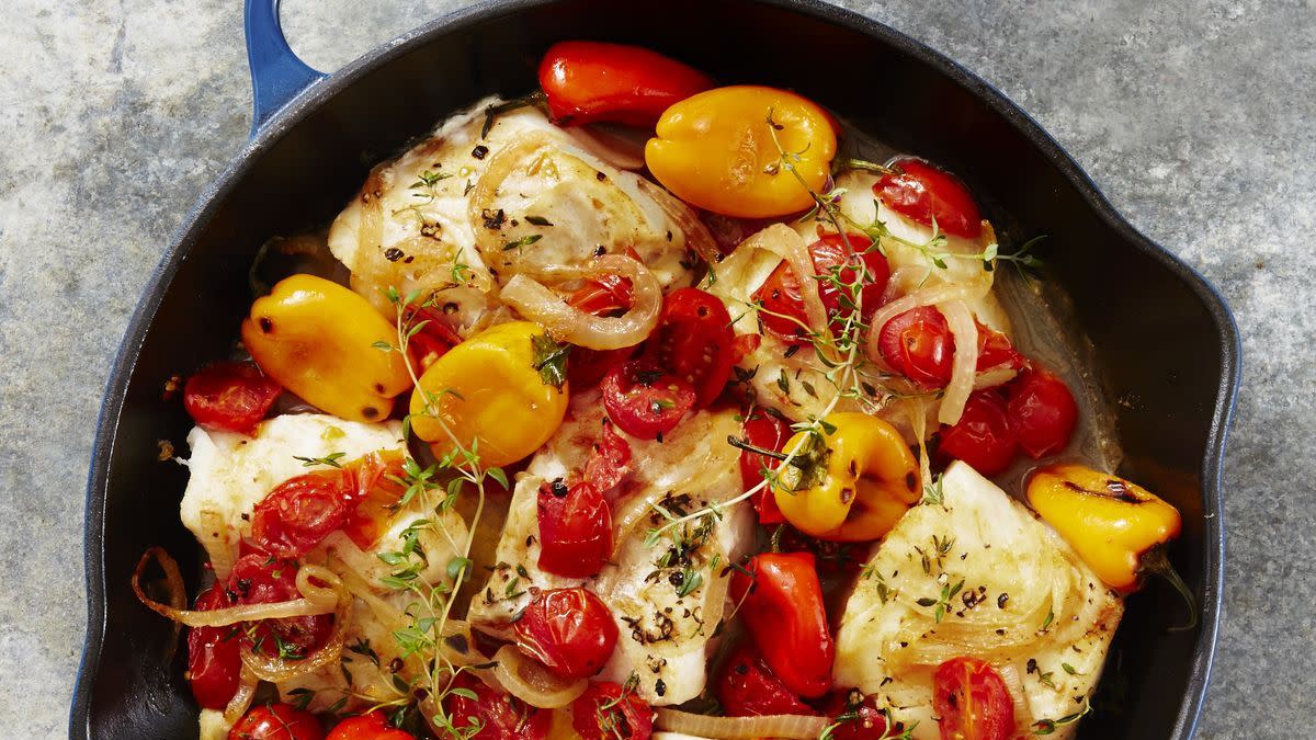 a pan of food mediterranean diet healthy dinners