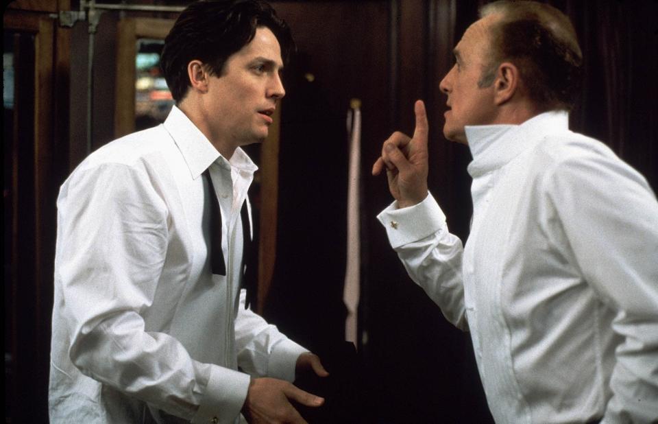 Caan with Hugh Grant in the crime comedy Mickey Blue Eyes (1999) - Film Stills