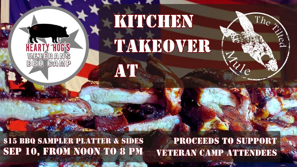Hearty Hog's annual Veteran Camp is taking over The Tilted Mule this weekend starting at noon Sunday.