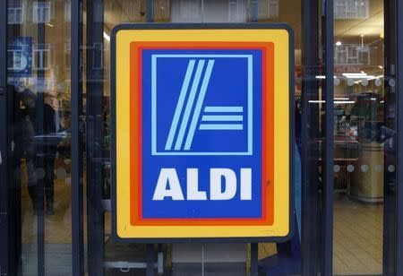 A branch of Aldi supermarket is seen in northwest London February 9, 2013. REUTERS/Suzanne Plunkett