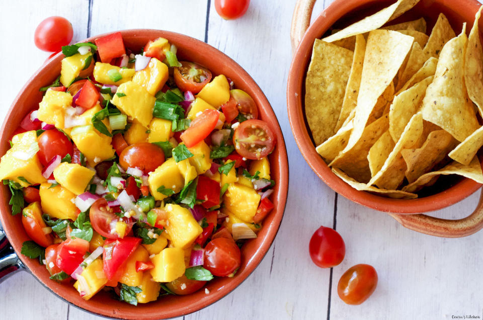 mango salsa with lemon-lime vinaigrette