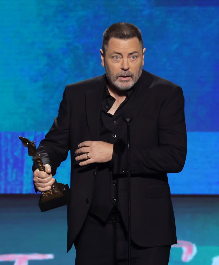 Nick Offerman slammed homophobia at the Independent Spirit Awards. Getty Images