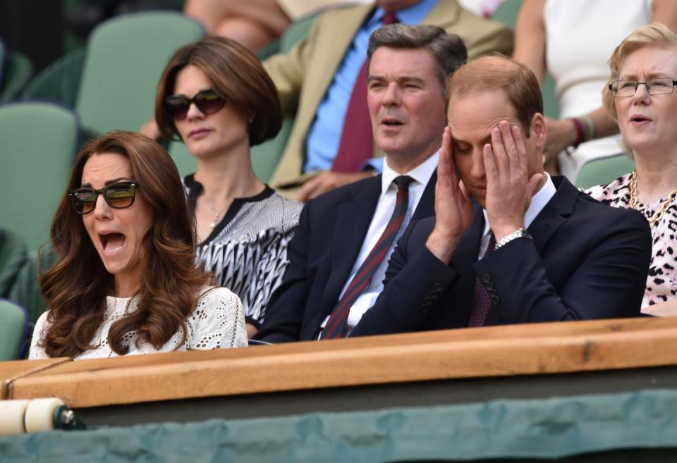 Will and Kate react to a tennis match.