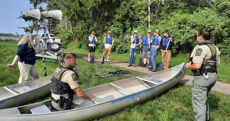 Pennsylvania Fish and Boat Commission staff talk to high school students May 10 about boating safety at Somerset Lake. In 2023, the agency invested 48 boating incidents that included eight deaths.