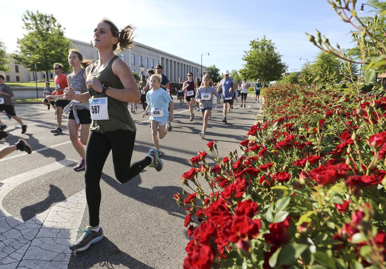 Runners compete in the Mayor’s Cup 5K and helped raise more than $300,000 for the Pre-K program in the school system Saturday, April 27, 2019. [Staff Photos/Gary Cosby Jr.]