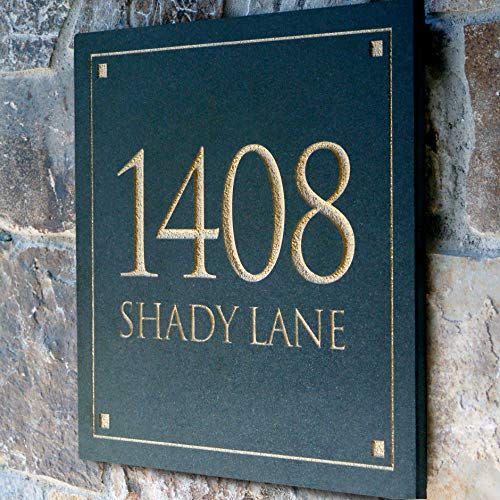 1) Stone Address Plaque With Engraved Numbers