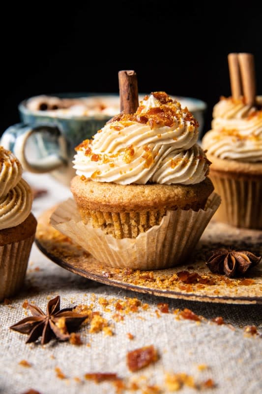 <p>Half Baked Harvest</p><p>You can’t beat these cute little latte cupcakes.</p><p><strong>Get the recipe: <a href="https://www.halfbakedharvest.com/chai-latte-cupcakes/" rel="nofollow noopener" target="_blank" data-ylk="slk:Chai Latte Cupcakes with Caramel Brulée Frosting;elm:context_link;itc:0;sec:content-canvas" class="link rapid-noclick-resp">Chai Latte Cupcakes with Caramel Brulée Frosting</a></strong></p>