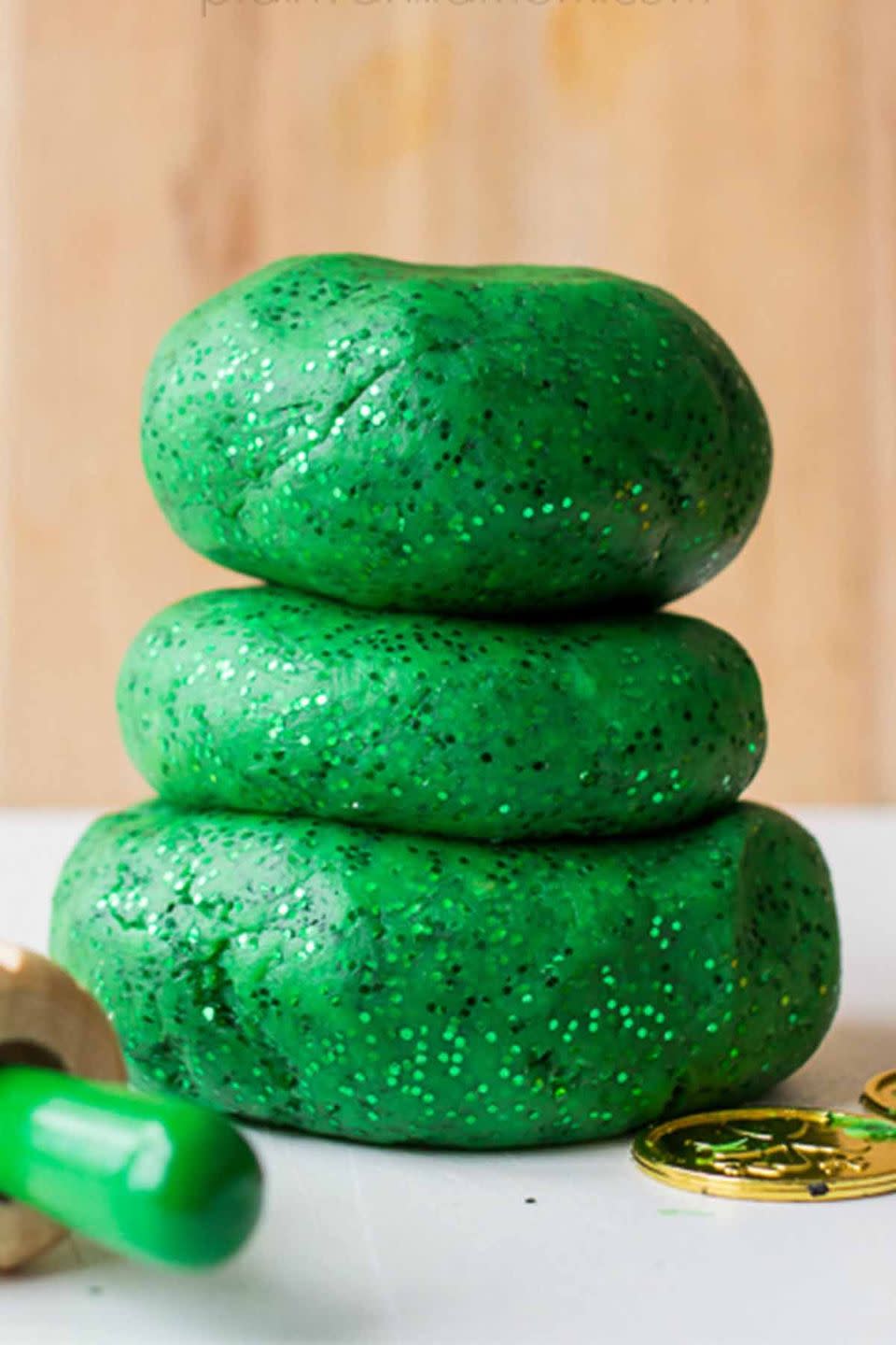 29) Sparkly Lime Jello Play Dough