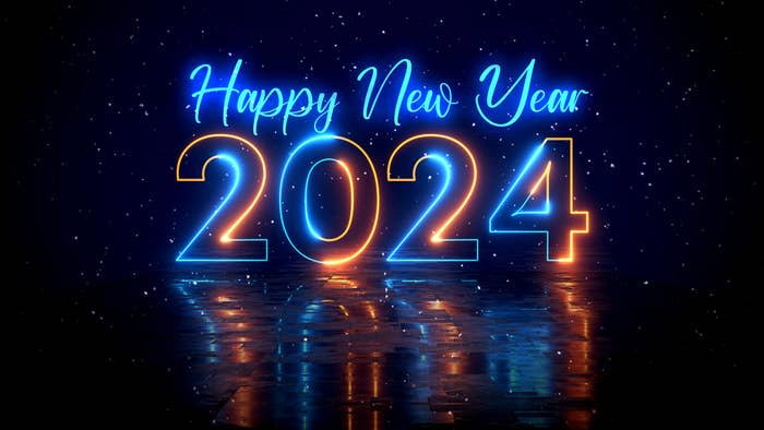 happy new year 2024 sign