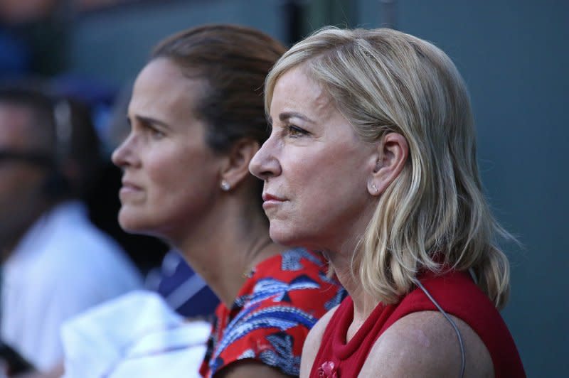 Chris Evert became the first woman to win 1,000 singles matches, was unanimously elected to the International Tennis Hall of Fame and became the first female athlete to host “Saturday Night Live” when she did so in 1989. File Photo by David Silpa/UPI