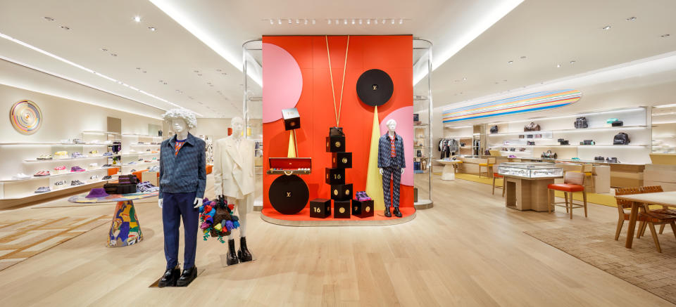 Inside Louis Vuitton’s South Coast Plaza men’s store. - Credit: Brad Dickson